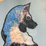 Mixed media painting, "Fritz,"by Oregon artist Riis Griffen.