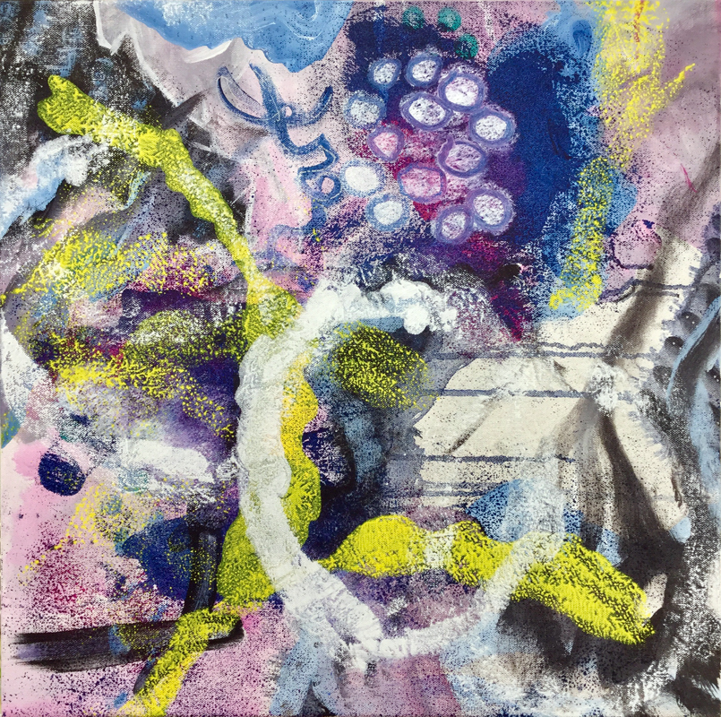 Mixed media abstract painting, "Let It Be," by Oregon artist Lisa Griffen.